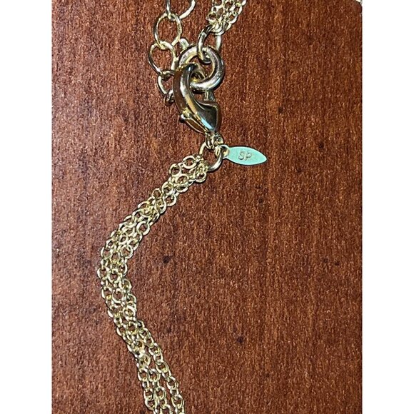 Vintage Gold Avon 3D Puffy Heart Double Chain Valentine Love 17" Necklace - Picture 4 of 5